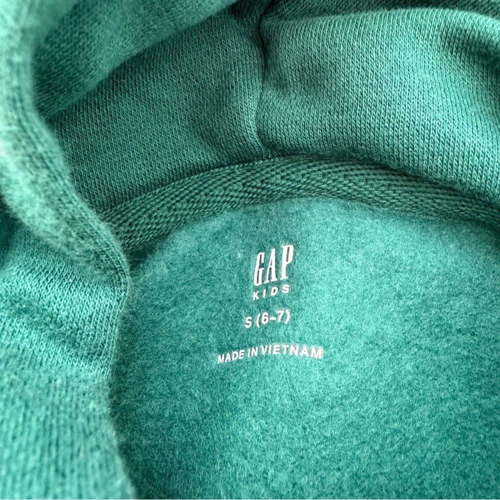 GAP Kids S 6-7 Green Athletic Dept Cropped Hoodie Sweatshirt - Picture 6 of 10